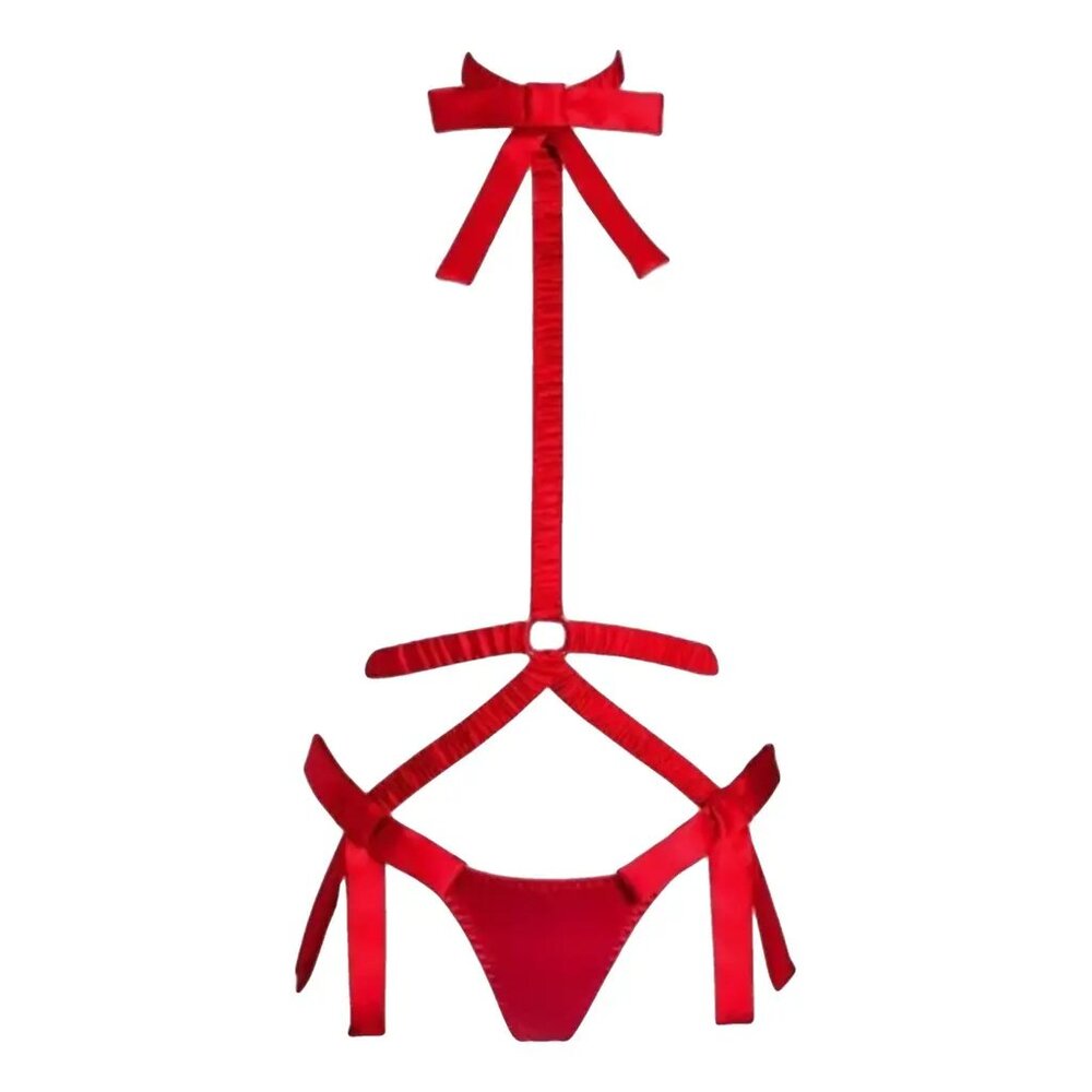 Agent Provocateur Red Silk Playsuit, One size